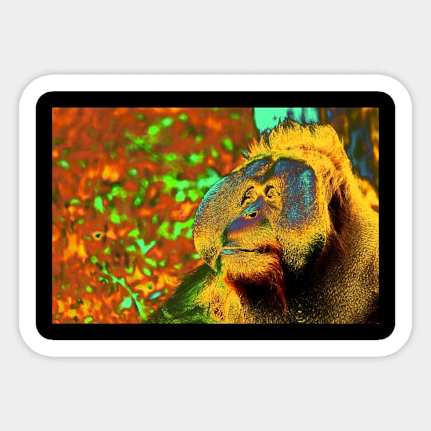 Colorful Orangutan Sticker by CreaThor_the1st